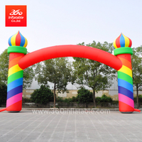 巨大的彩虹彩色广告充气城堡拱门定制