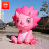 可爱热卖定制广告充气粉红色小恐龙卡通PVC布充气吉祥物雕像广告