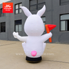 广告充气动物兔子形状欢迎空气舞者带 LED 灯廉价充气卡通兔子天空舞者出售