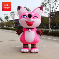 中国 360 优秀充气制造商工厂价格定制充气广告红色可爱狐狸卡通女孩套装服装定制充气