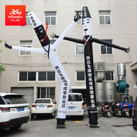 中国 360 充气制造商厂价直供黑白小丑 6m 充气空气舞者天空舞者广告充气定制