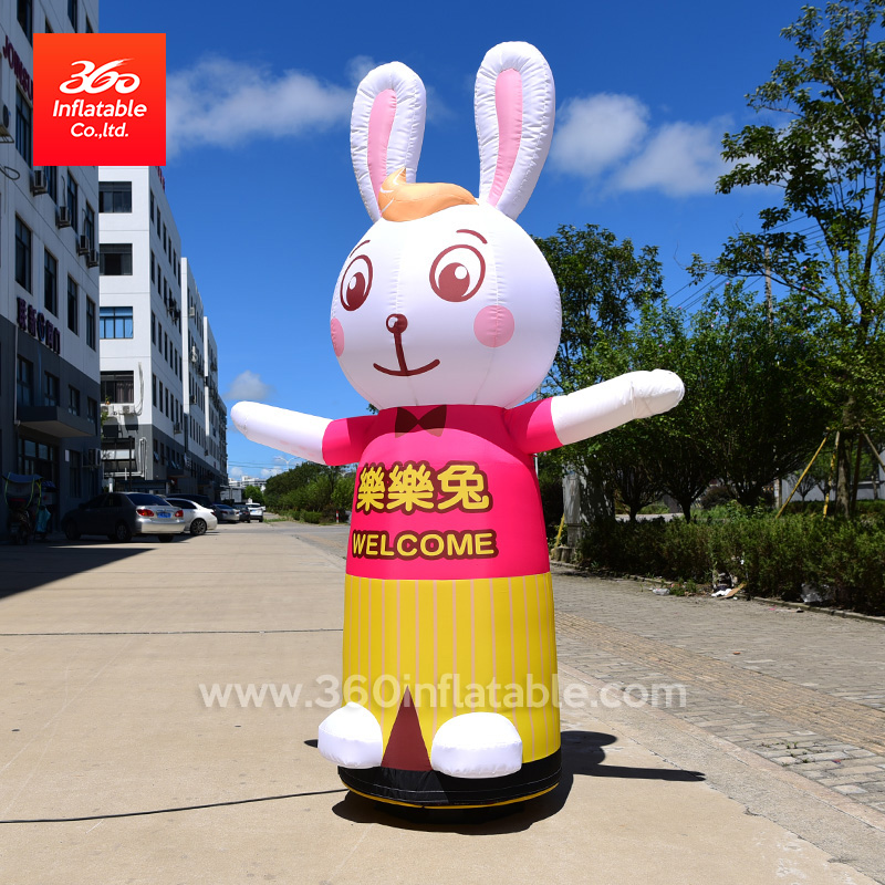 户外广告迎宾空气舞者广告充气空气舞者定制动物卡通兔子空气舞者