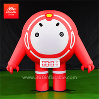 高品质工厂价格中国领先的充气制造商广告充气红色时钟卡通服装定制
