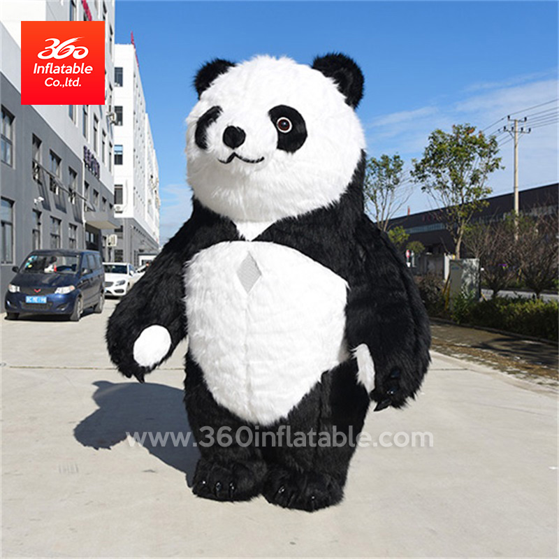 定做吉祥物充气玩具广告充气熊猫卡通服装充气熊猫套装定制